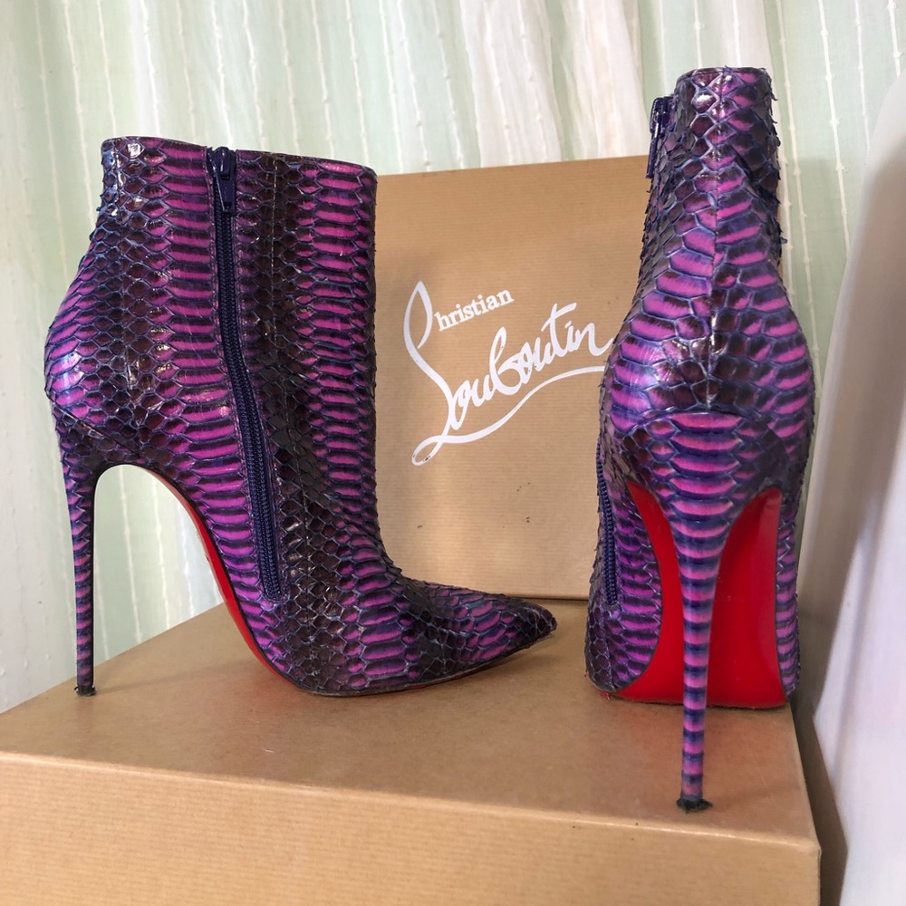 RARE Authentic louboutin Snake skin booties